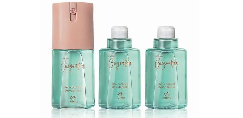 Kit desodorante Biografia feminino da Natura com 3 sprays corporais