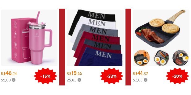 produtos com desconto na Temu durante o mês do consumidor com promoção de até 85% off