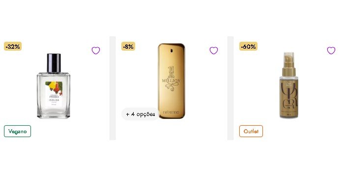 exemplo de promoções com cashback hoje na Beleza na Web com até 81% off
