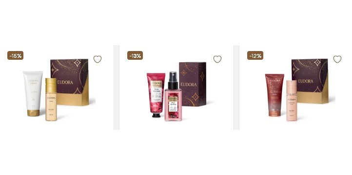 exemplo de produtos da Eudora com cashback disponível hoje