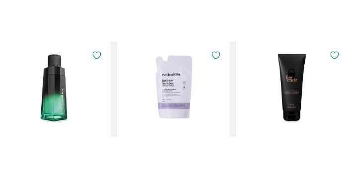print de produtos do O Boticário com desconto e opção de cupom aplicado