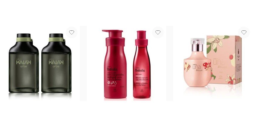 Produtos da Natura em promoção com desconto e cashback ativo