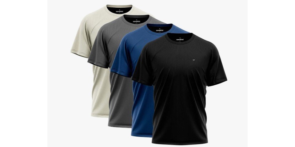 Kit camiseta masculina dry-fit Sandrini com 4 peças em oferta no Mercado Livre