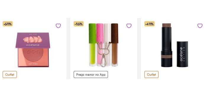 produtos de maquiagem em promoção hoje na Beleza na Web com descontos