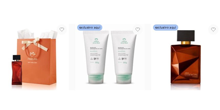 Produtos do outlet Natura em promoção com desconto