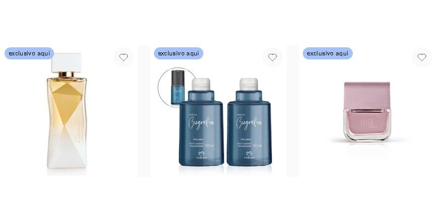 Perfumes Natura com desconto na promoção e cashback