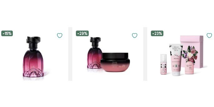 print de perfumes O Boticário na promoção com descontos visíveis