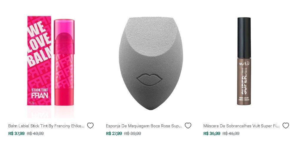 Print da promoção beleza C&A com produtos de maquiagem e perfume com desconto