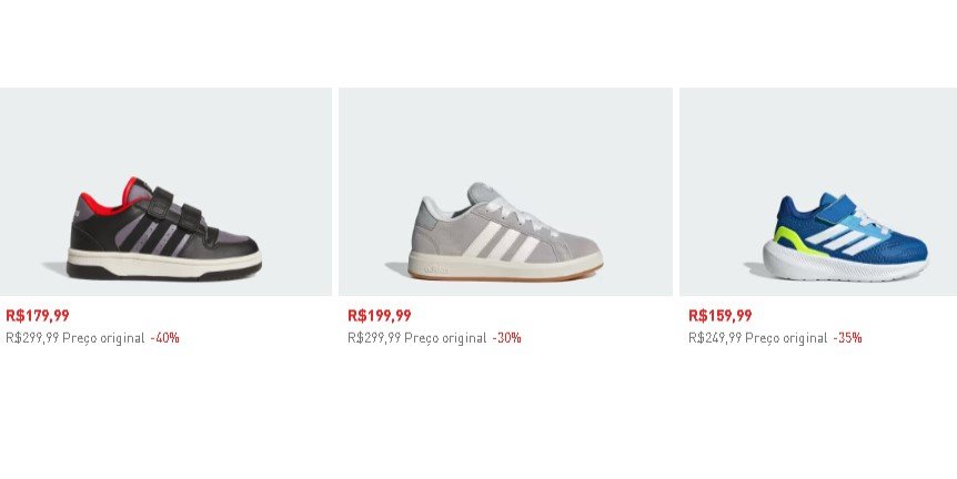 Adidas infantil com desconto no Outlet Kids Adidas