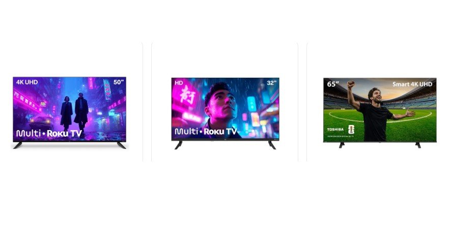 Print de produtos da Multilaser com cashback