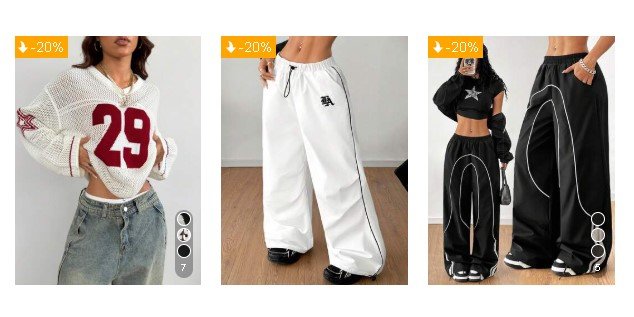 Print da loja Shein mostrando produtos e ofertas da coleção