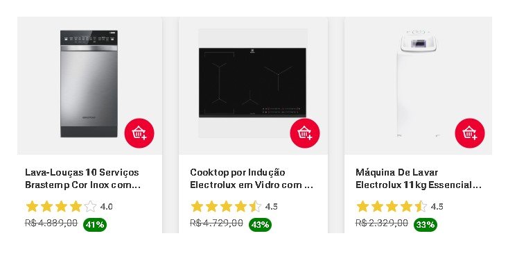 eletrodomésticos com desconto e cashback em promoção na Americanas