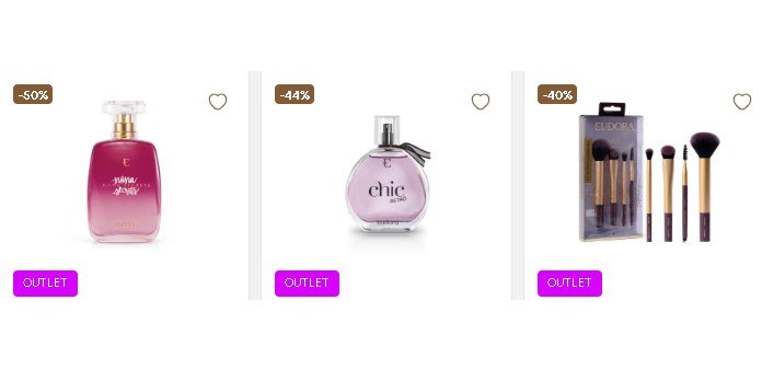 Outlet Eudora com desconto e cashback em produtos selecionados
