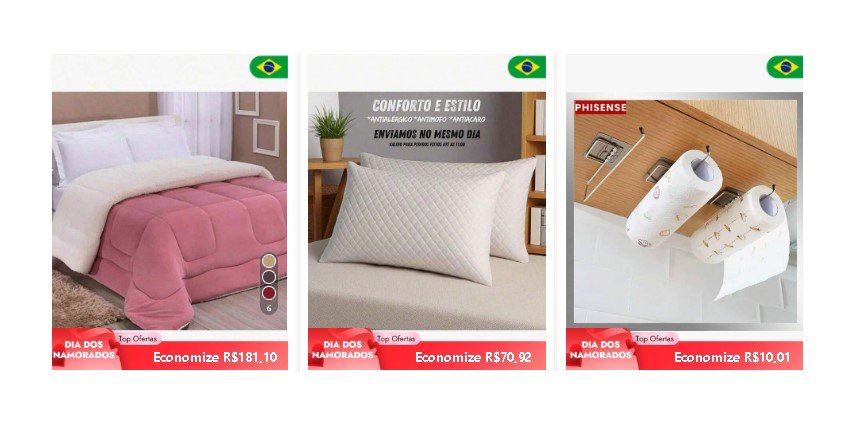 Print com itens para casa com cashback e ofertas disponíveis