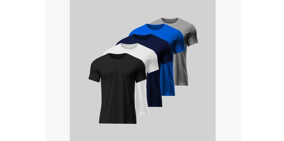 Kit camiseta dry fit masculina com 5 peças premium para academia em oferta no Mercado Livre