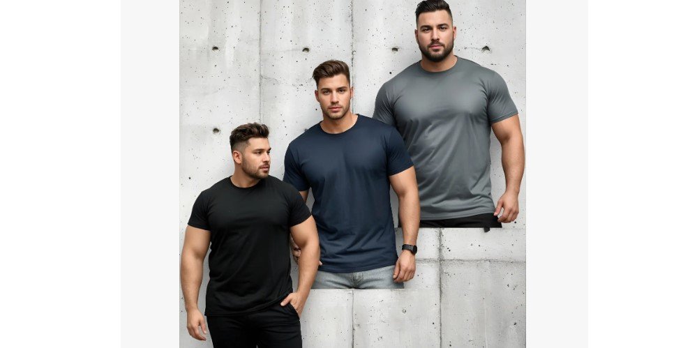 Kit com 3 camisetas dry fit masculinas plus size para academia e treino