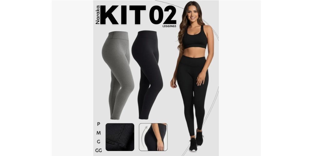 kit legging fitness feminina barato em promoção no Mercado Livre com desconto de 61%
