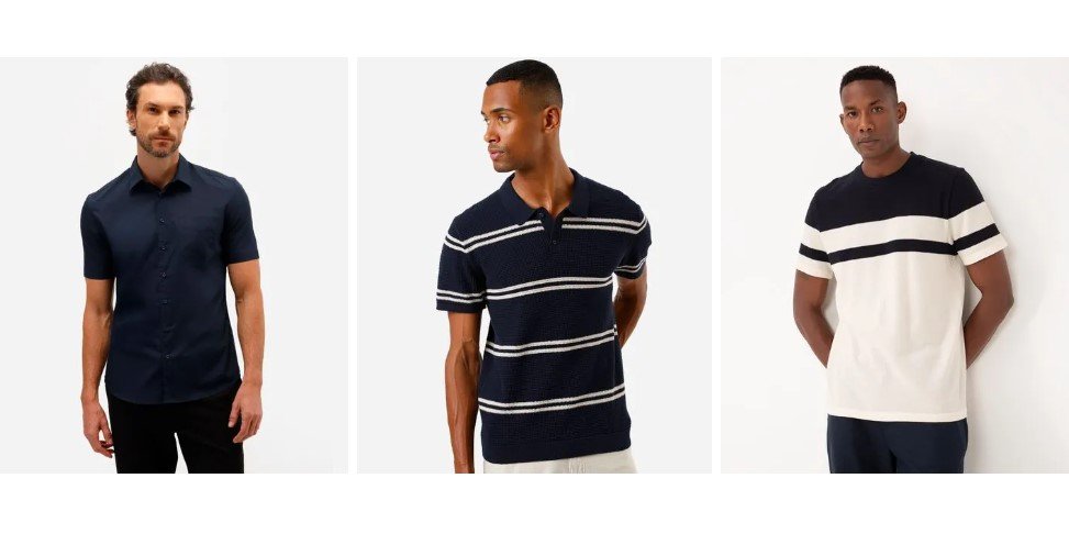 Print da liquidação C&A com cashback mostrando ofertas de roupas com desconto