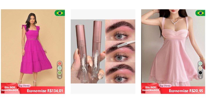 Exemplo de presentes da Shein para o Dia dos Namorados com desconto