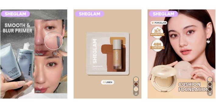 Produtos Sheglam com desconto na Shein